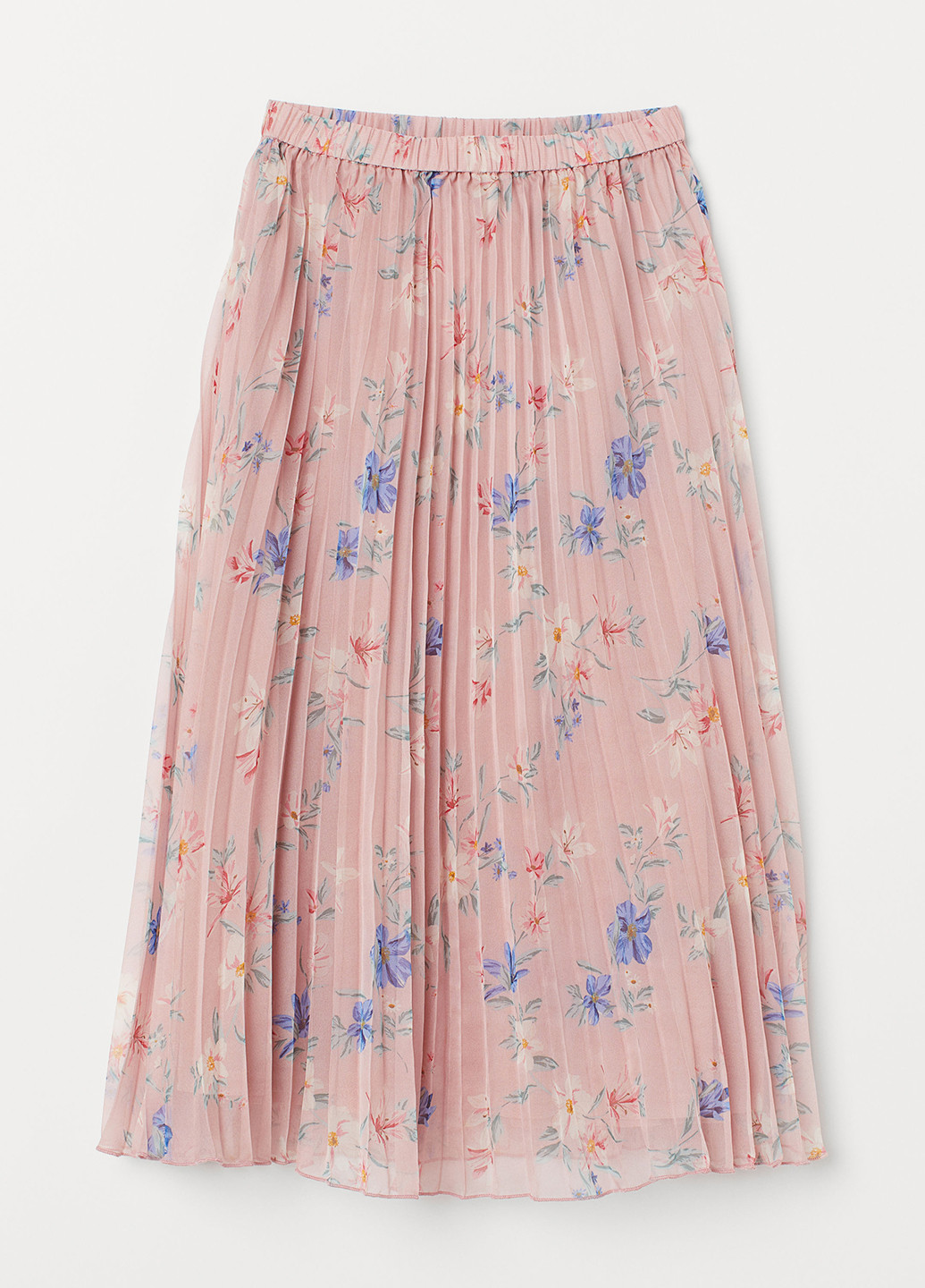 Розовая кэжуал цветочной расцветки юбка H&M плиссе