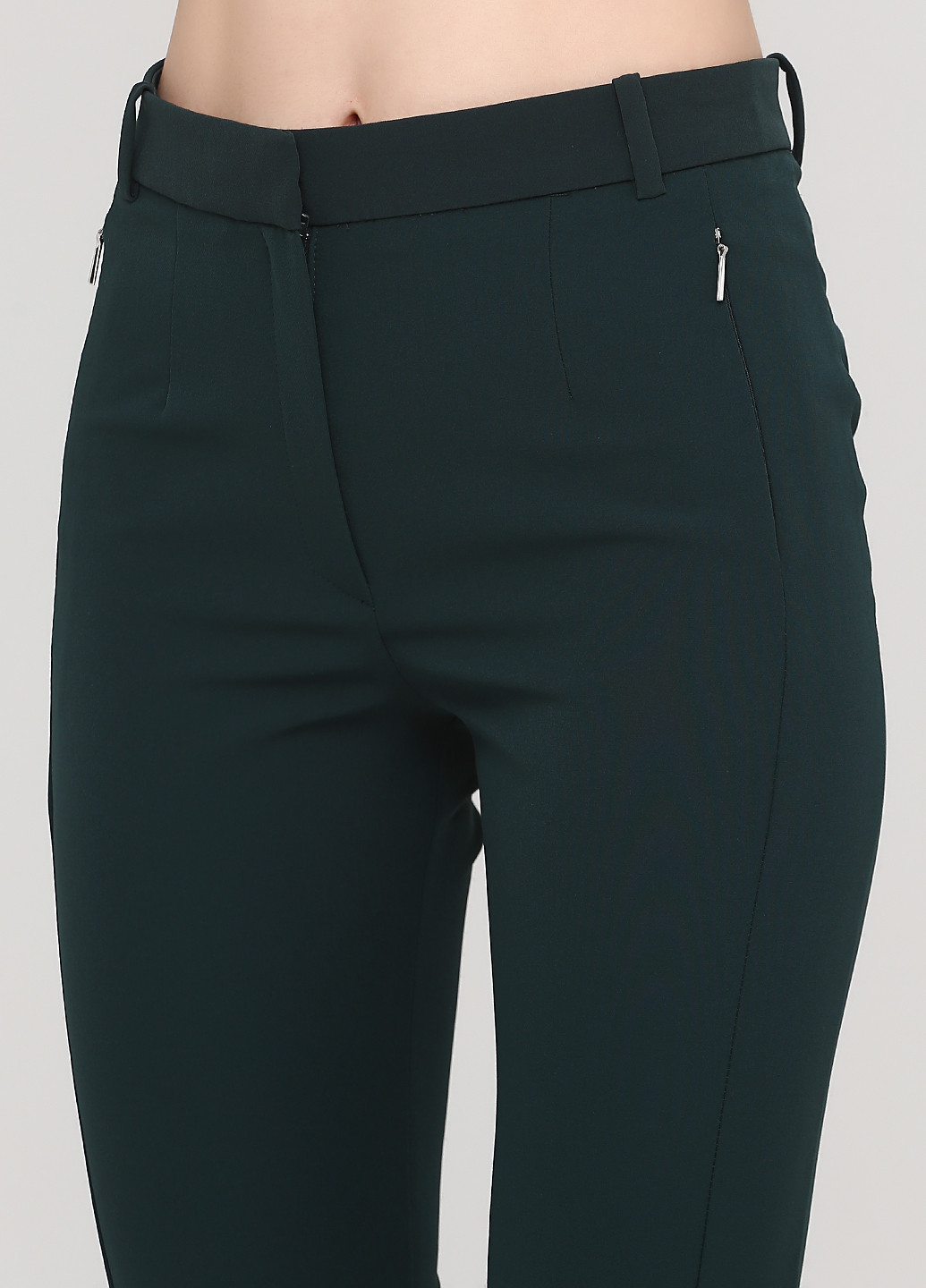 Темно-зеленые кэжуал демисезонные зауженные брюки Mango