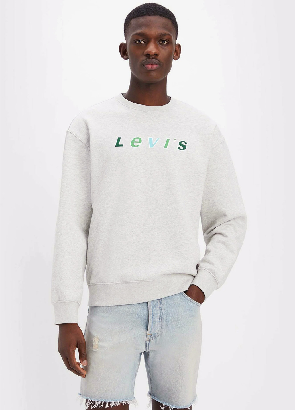 Світло-сірий світшот Levi's меланж без декору (303271405)