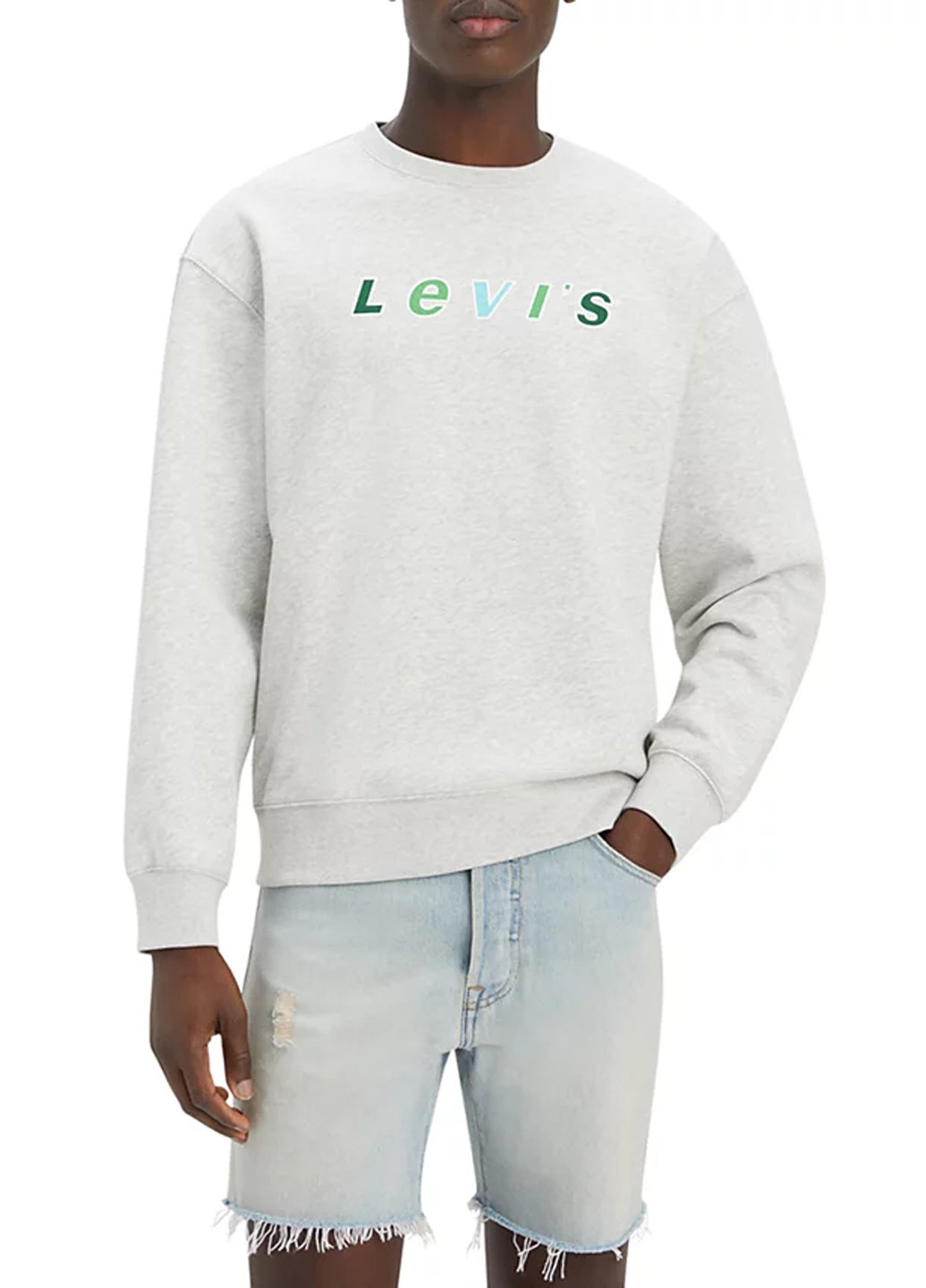 Світло-сірий світшот Levi's меланж без декору (303271405)