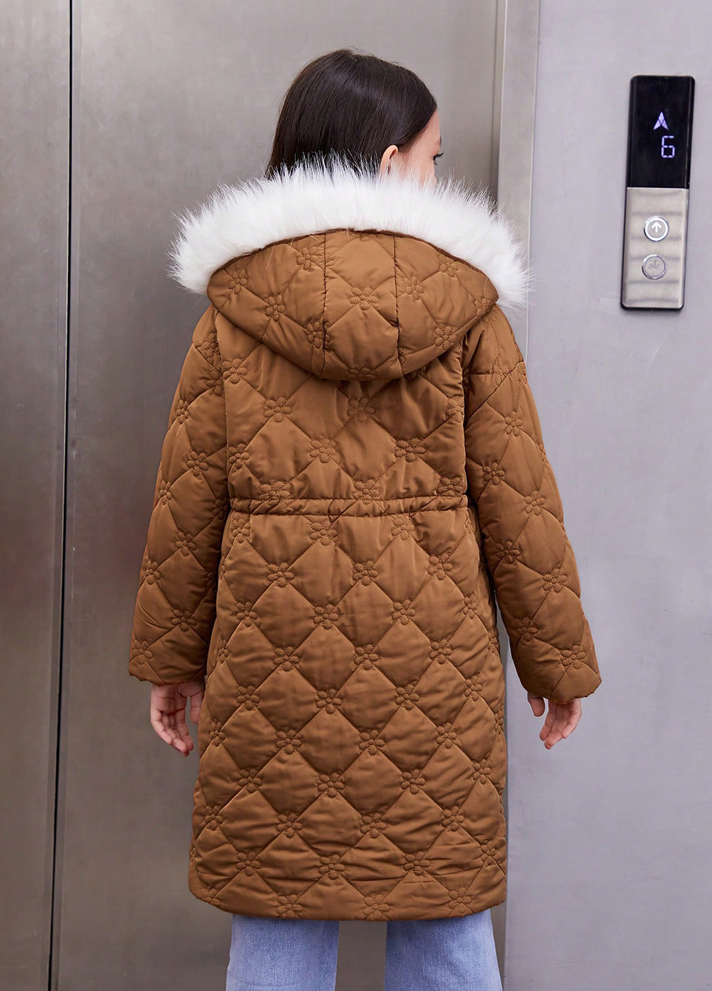 Коричневая зимняя куртка SHEIN