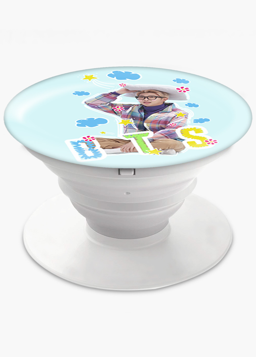 Попсокет (Popsockets) тримач для смартфону БТС (BTS) (8754-1066) Чорний MobiPrint (216748369)