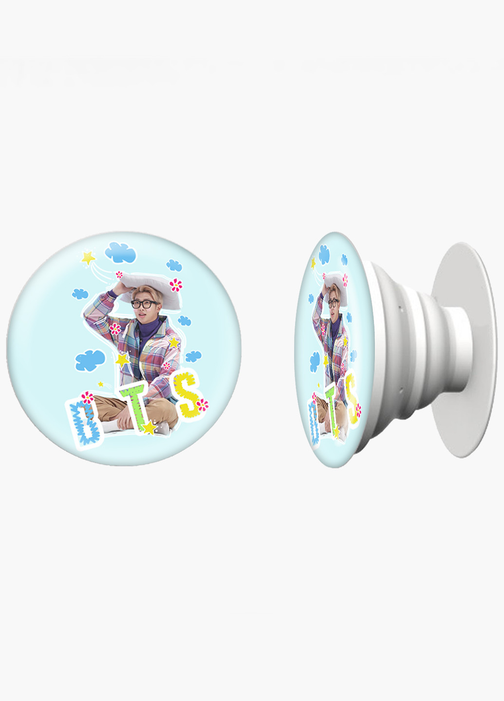 Попсокет (Popsockets) тримач для смартфону БТС (BTS) (8754-1066) Чорний MobiPrint (216748369)