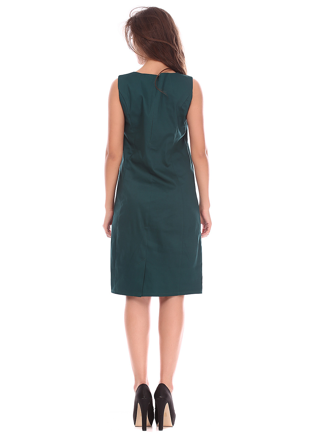 Темно-зелена кежуал плаття, сукня міді Ut однотонна