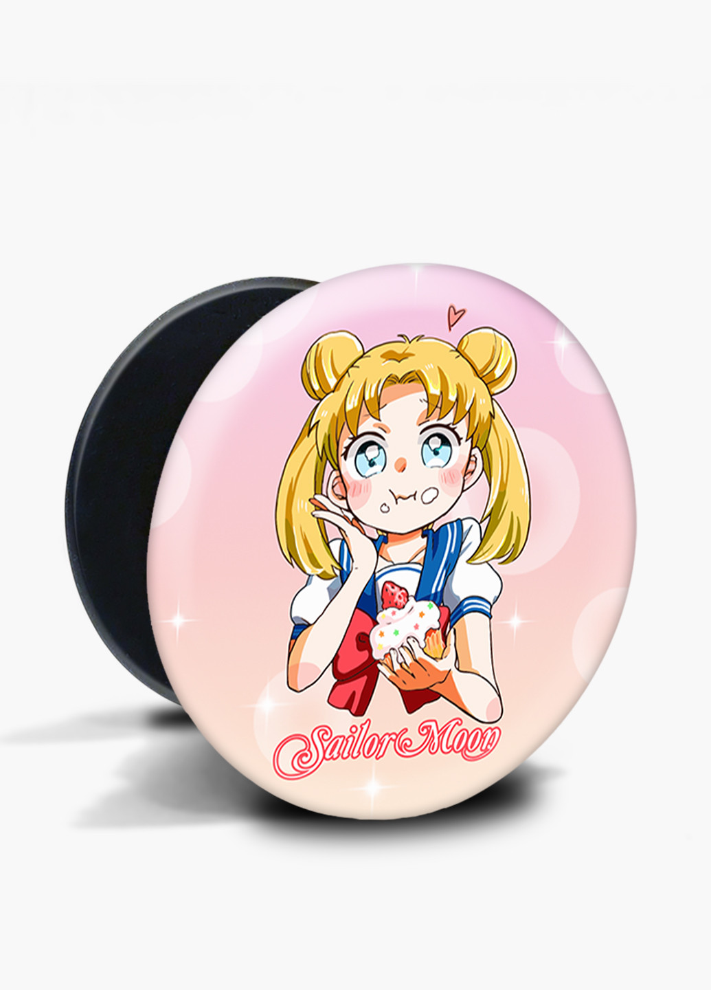 Попсокет (Popsockets) тримач для смартфону Сейлор Мун (Sailor Moon) (8754-2917) Чорний MobiPrint (229014756)