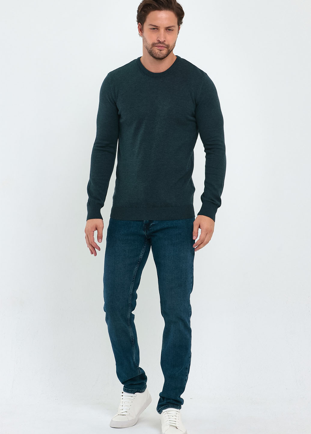 Серо-зеленый демисезонный свитер джемпер Trend Collection