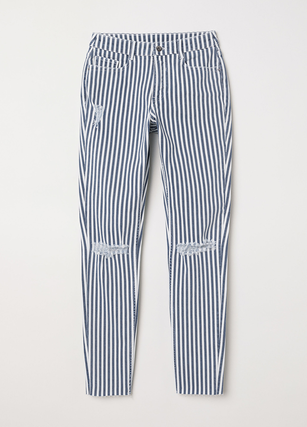 Белые джинсовые демисезонные зауженные брюки H&M