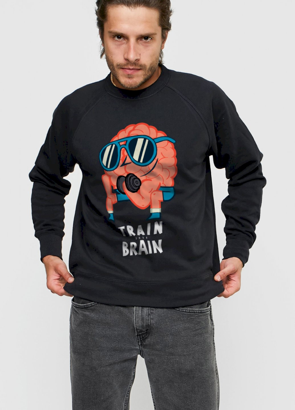 Чорний світшот чоловічий YAPPI малюнок (251424369)