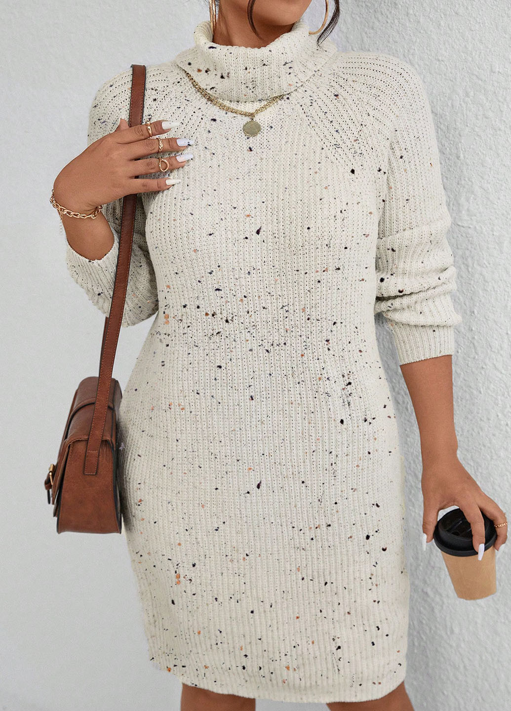 Білий кежуал сукня сукня светр SHEIN з малюнком