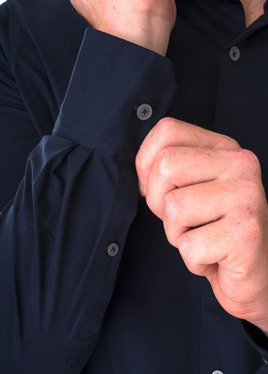 Синяя рубашка однотонная Bugatti