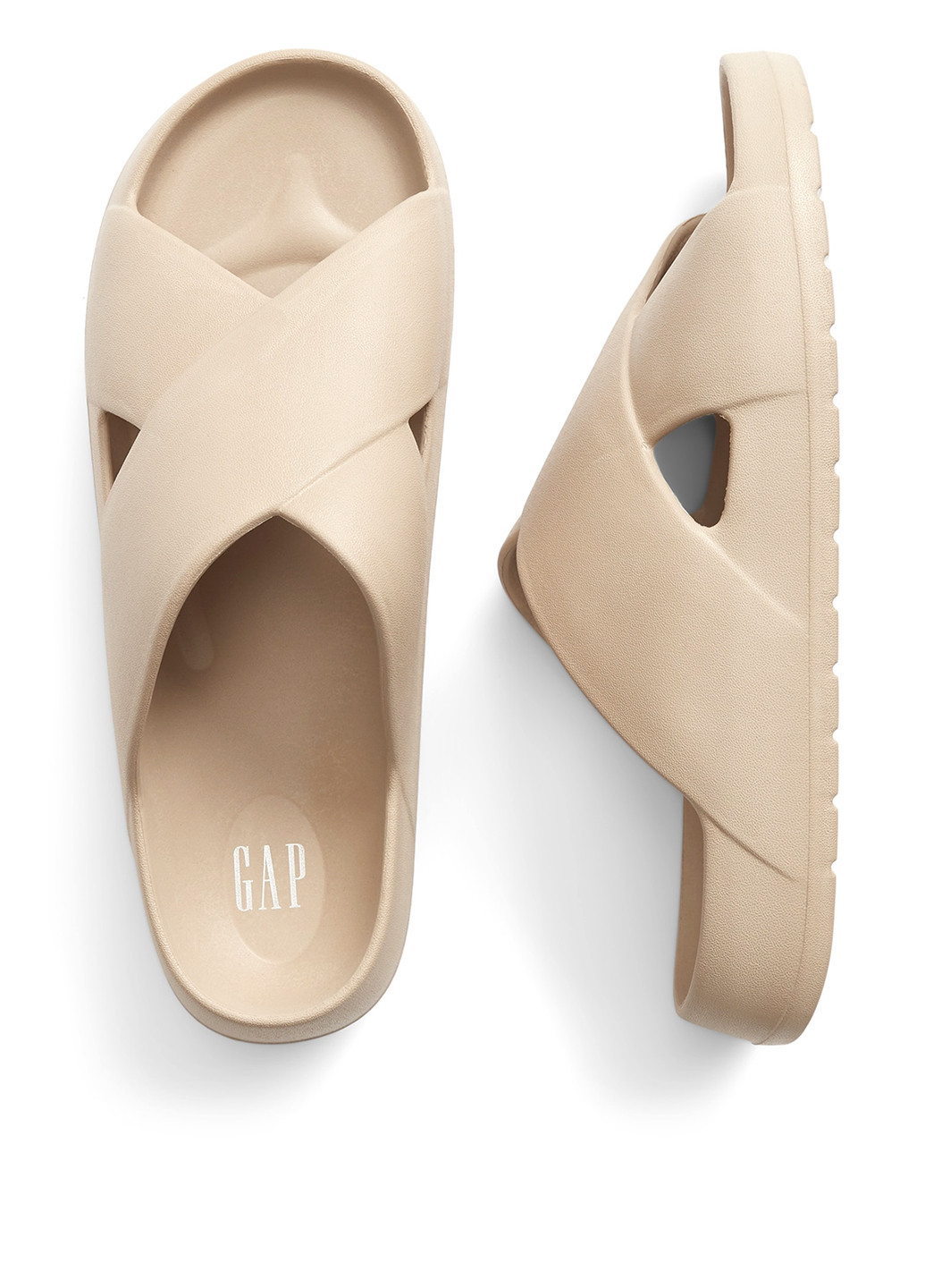 Бежевые пляжные шлепанцы Gap