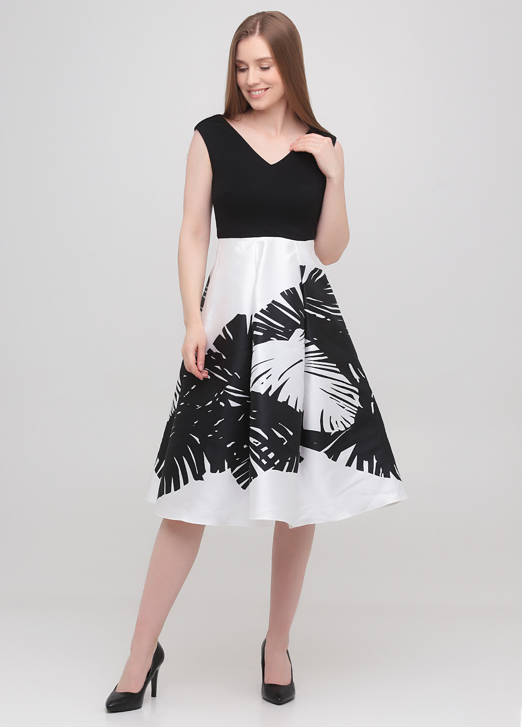 Чорно-білий кежуал сукня кльош Vero Moda з малюнком