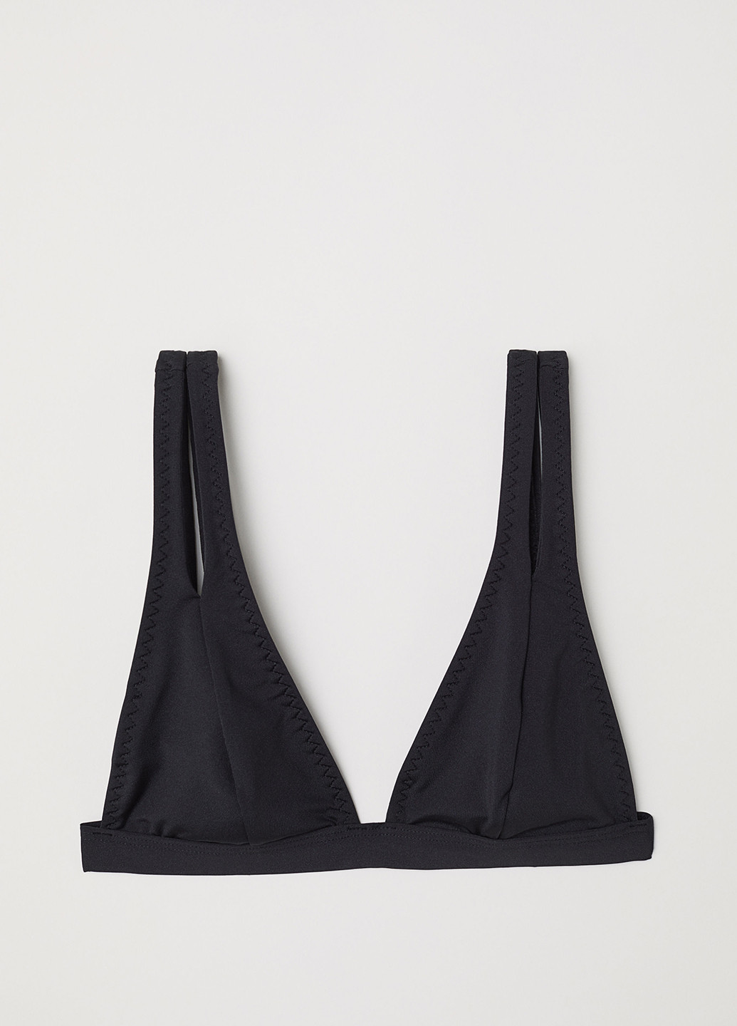 Купальный лиф H&M бикини однотонный чёрный пляжный полиэстер