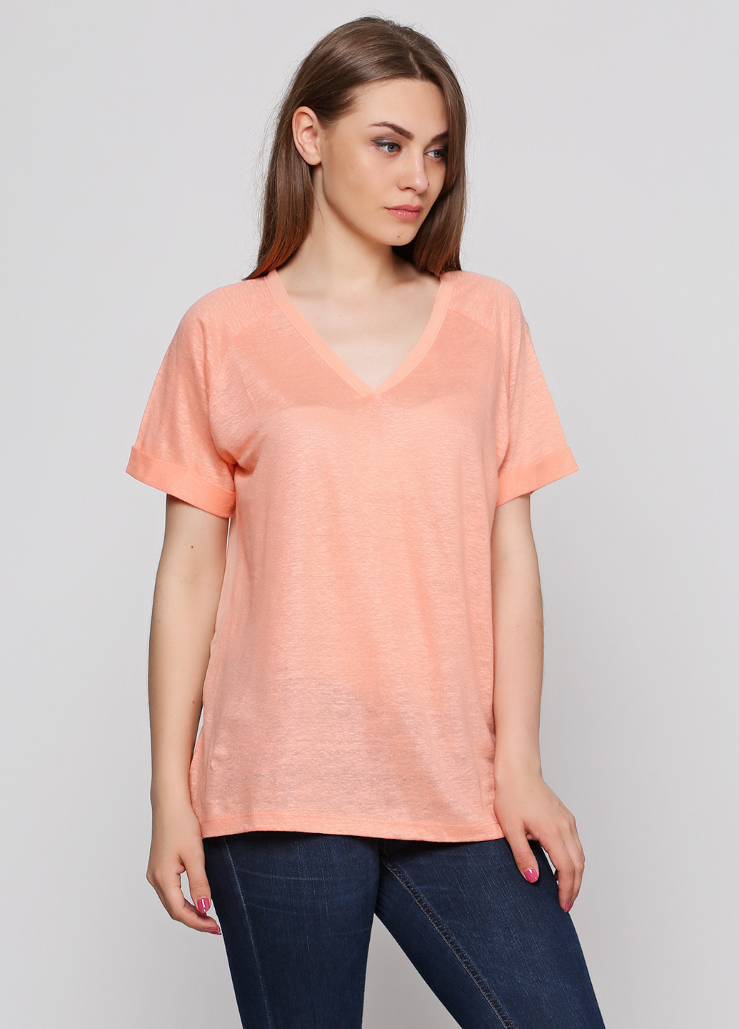 Персиковая летняя блуза Minus