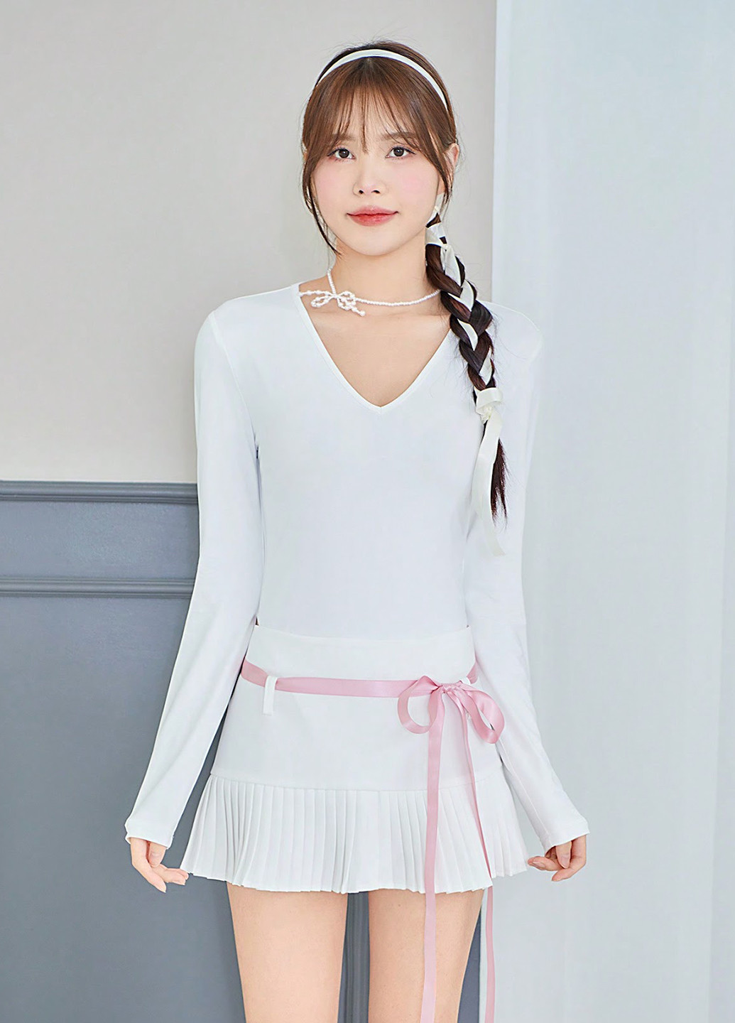 Белый демисезонный комплект (боди, юбка) SHEIN