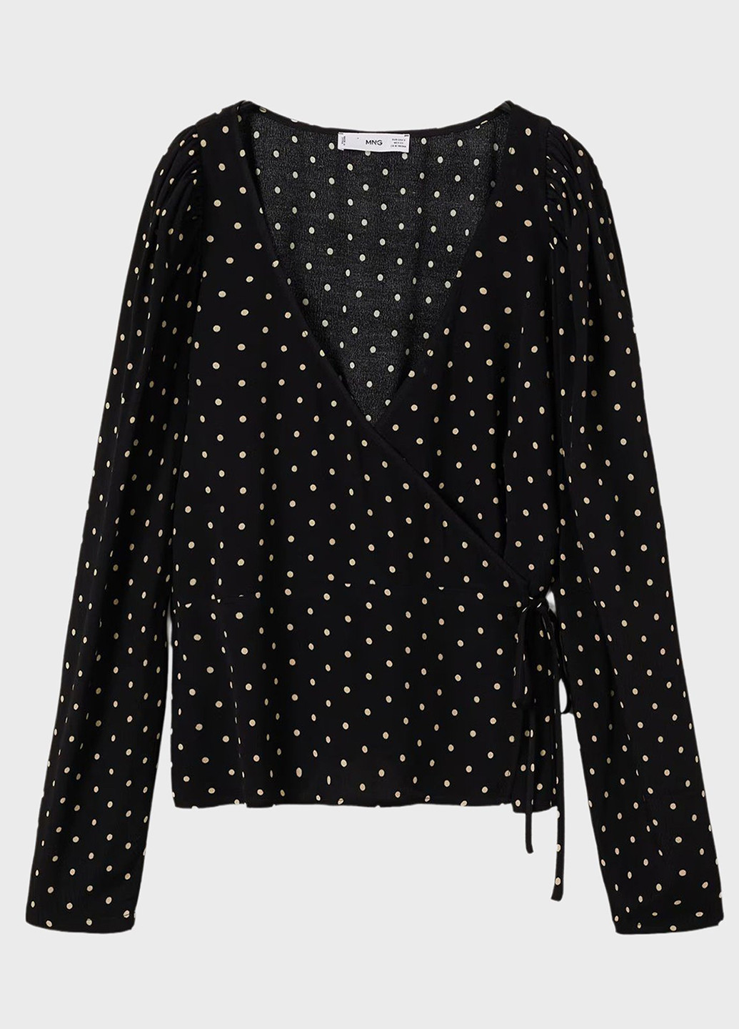 Чёрная блуза на запах Mango