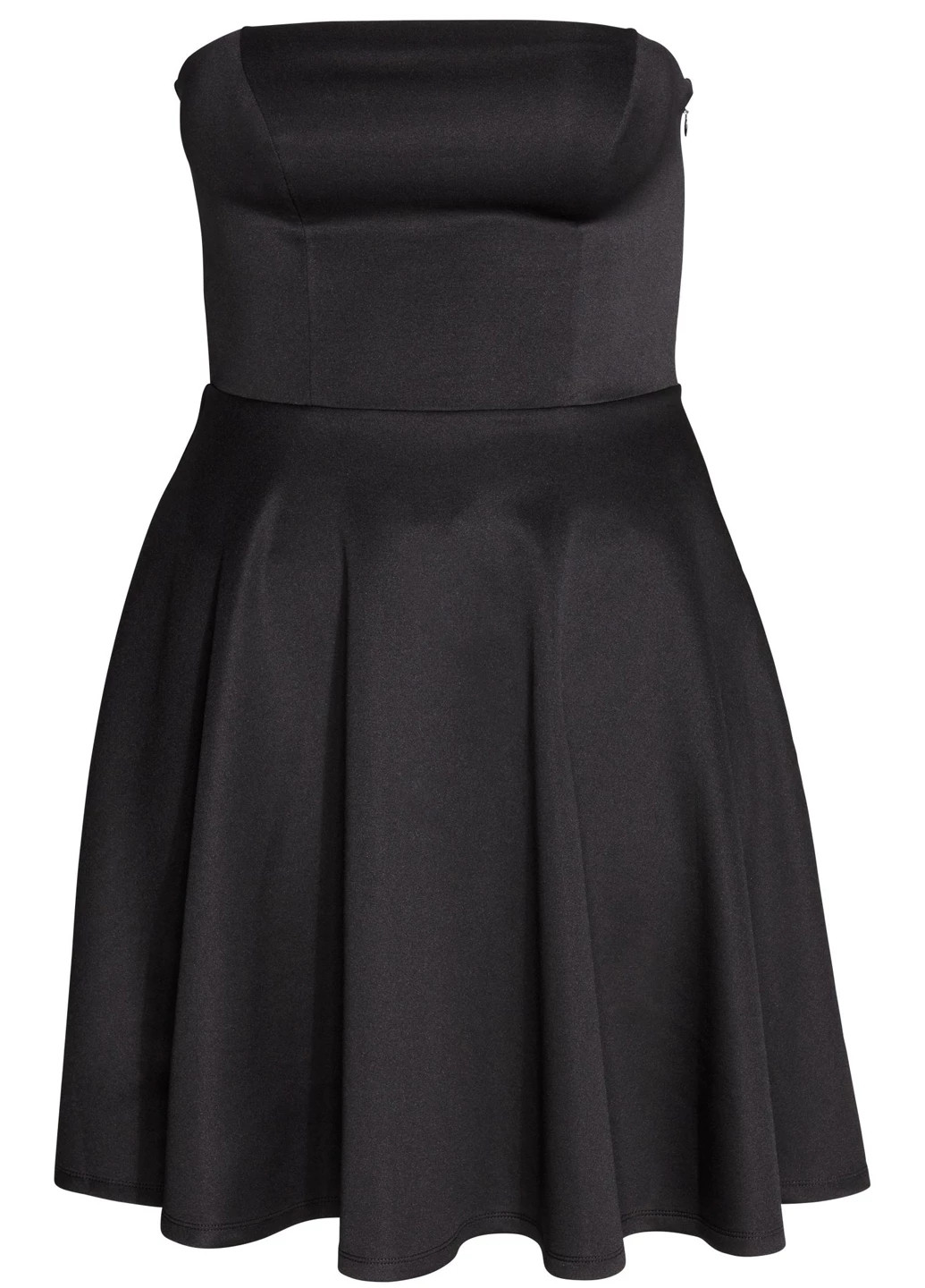 Чорна кежуал сукня кльош, бандо H&M однотонна