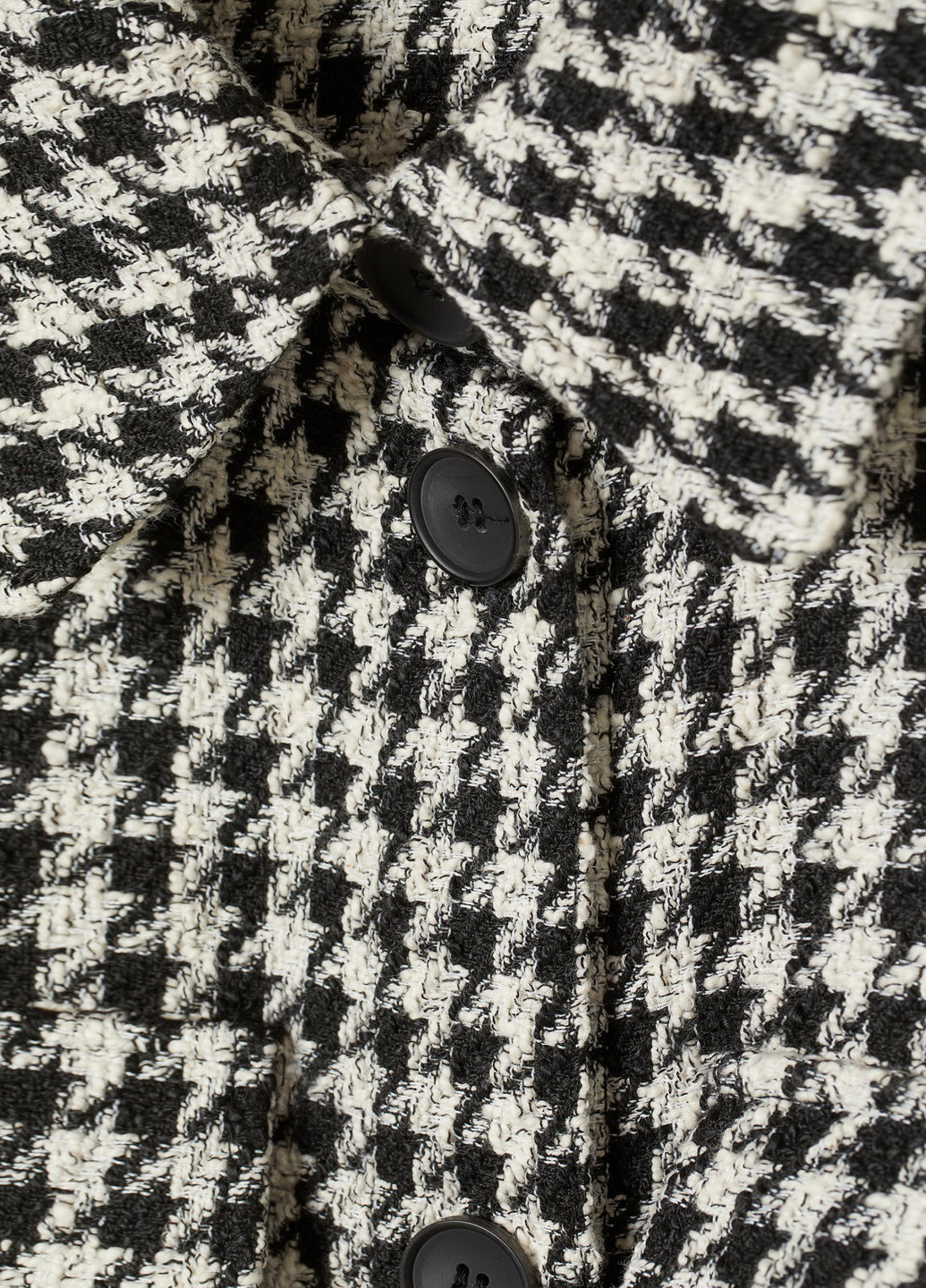 Черно-белый женский жакет H&M с узором пье-де-пуль «гусиная лапка» - демисезонный