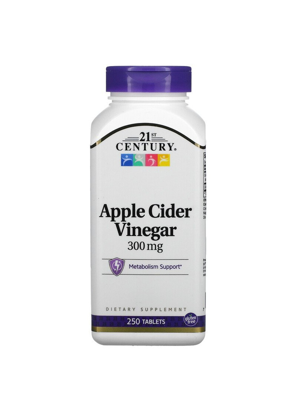 Яблочный уксус Apple Cider Vinegar 300 mg 250 таблеток 21st Century (255407834)