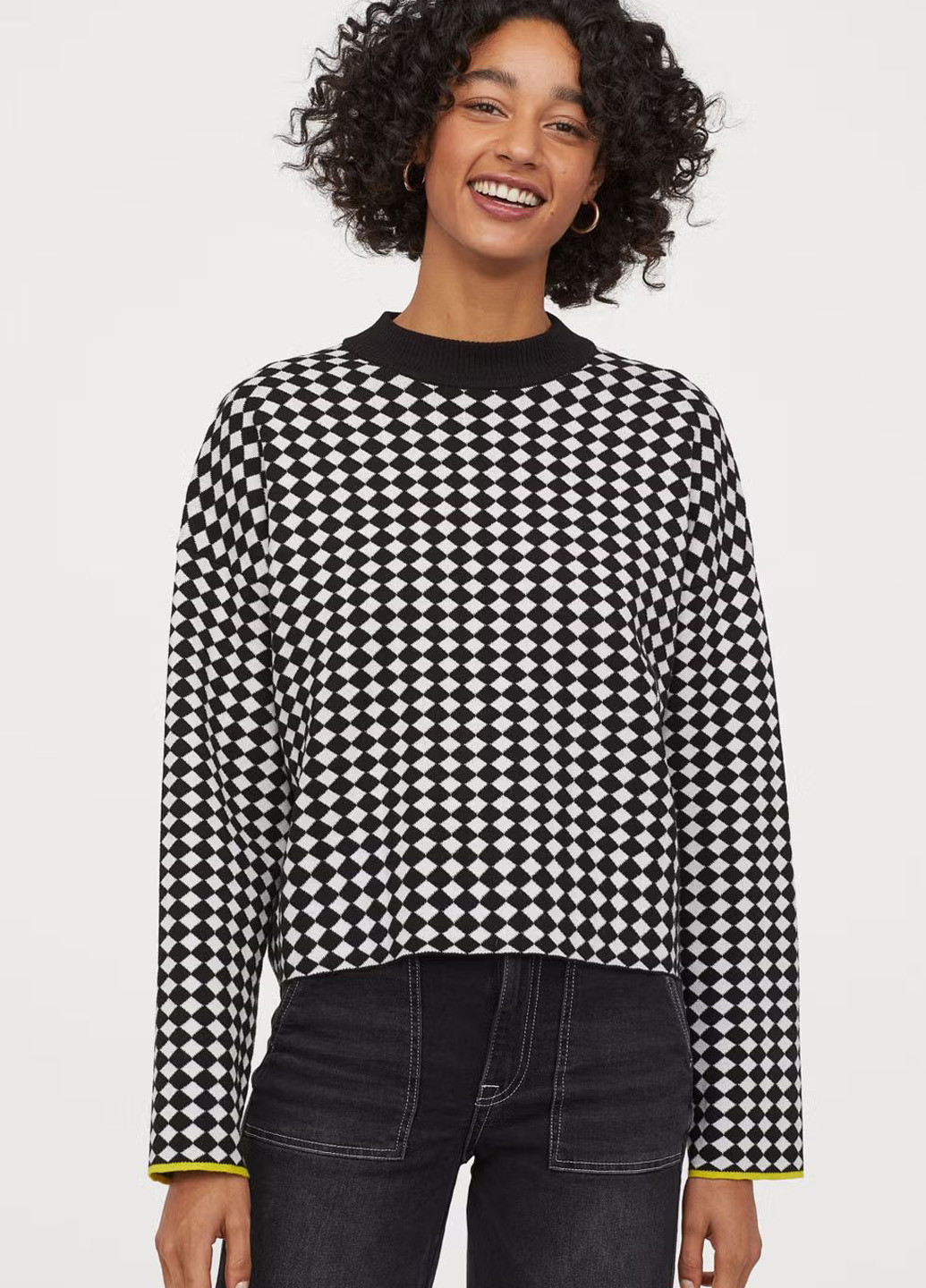 Черно-белый демисезонный свитер H&M