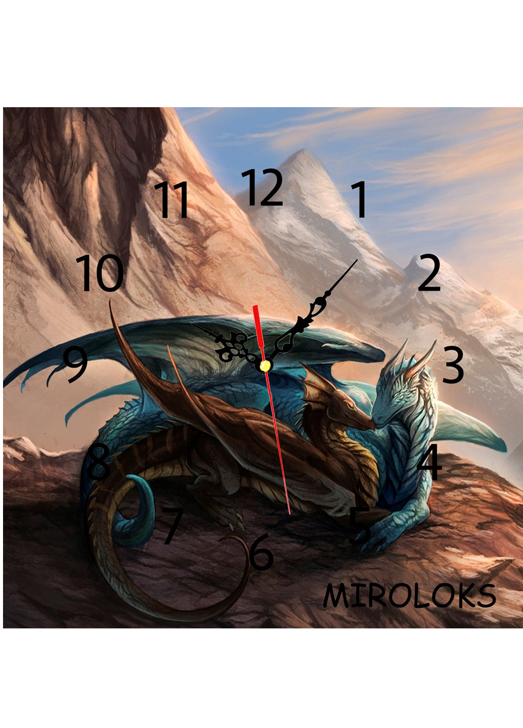 Настінний годинник Дракони 35х35 см M00002 MIROLOKS (202301208)