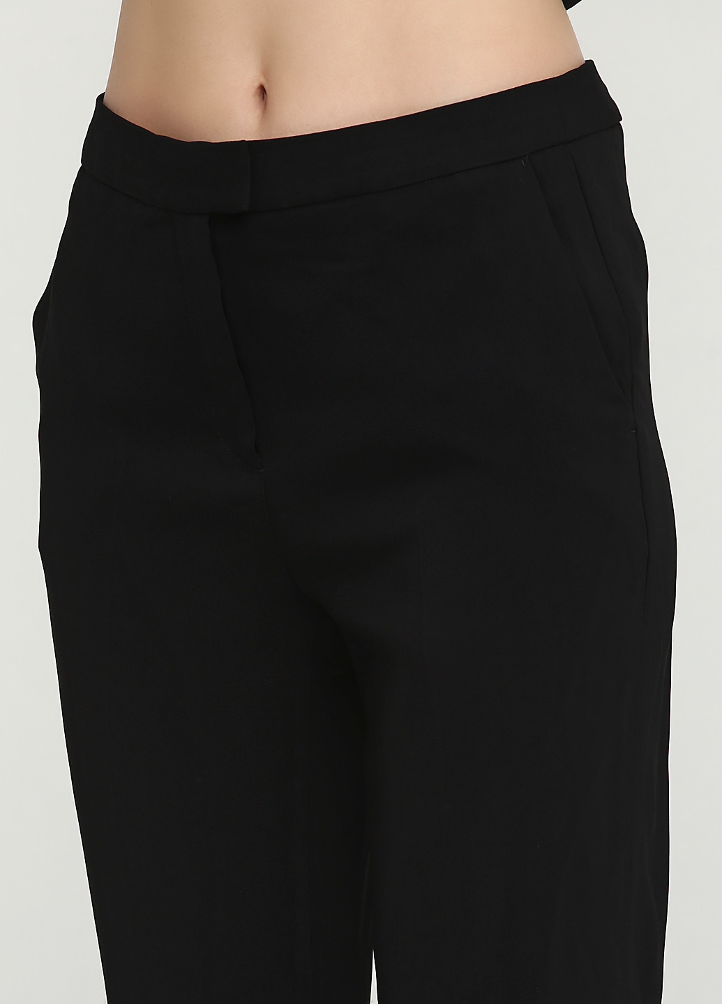 Черные классические демисезонные зауженные брюки Massimo Dutti