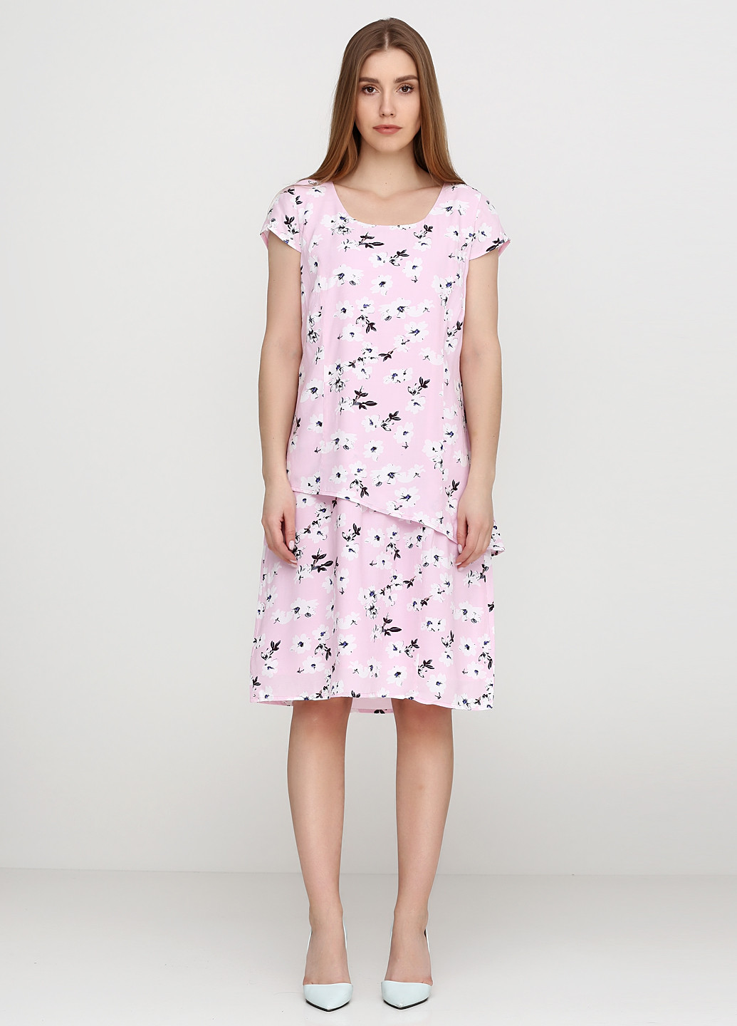 Розовое кэжуал платье Micha с цветочным принтом