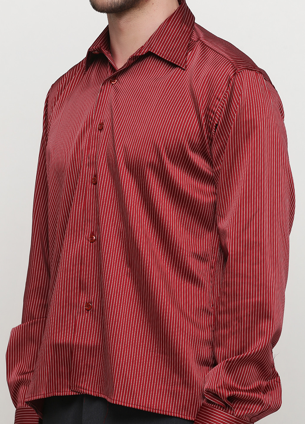 Темно-вишневая кэжуал рубашка в полоску Recodar