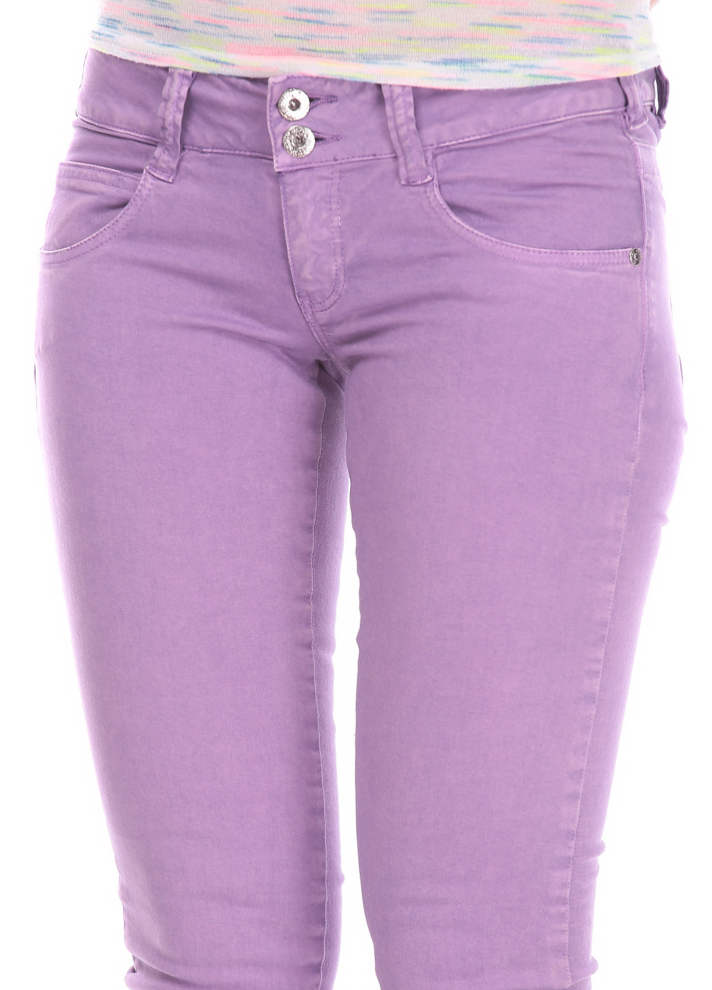 Сиреневые джинсовые летние прямые брюки Portobello By Pepe Jeans