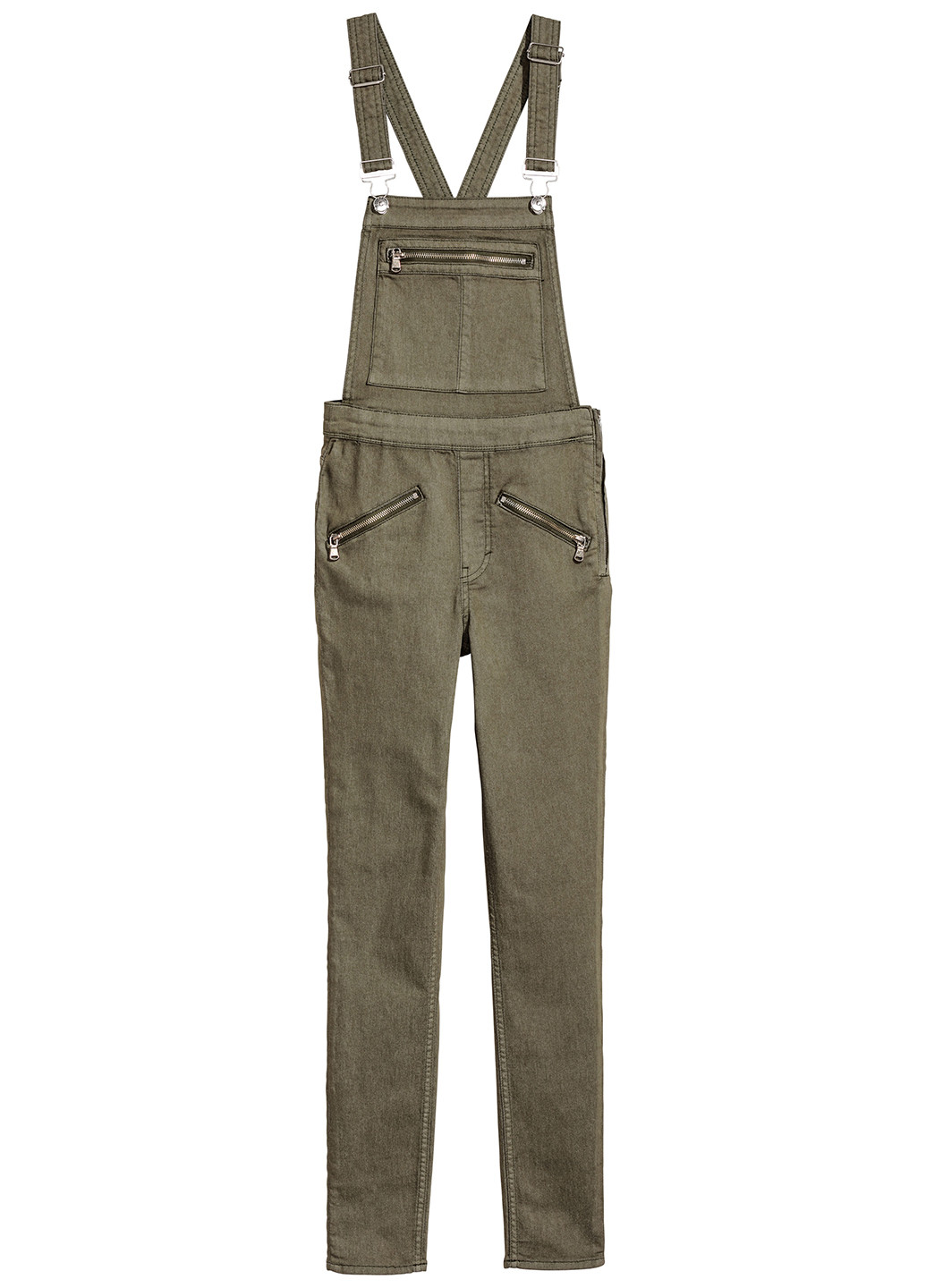 Комбінезон H&M комбінезон-брюки однотонний хакі джинсовий
