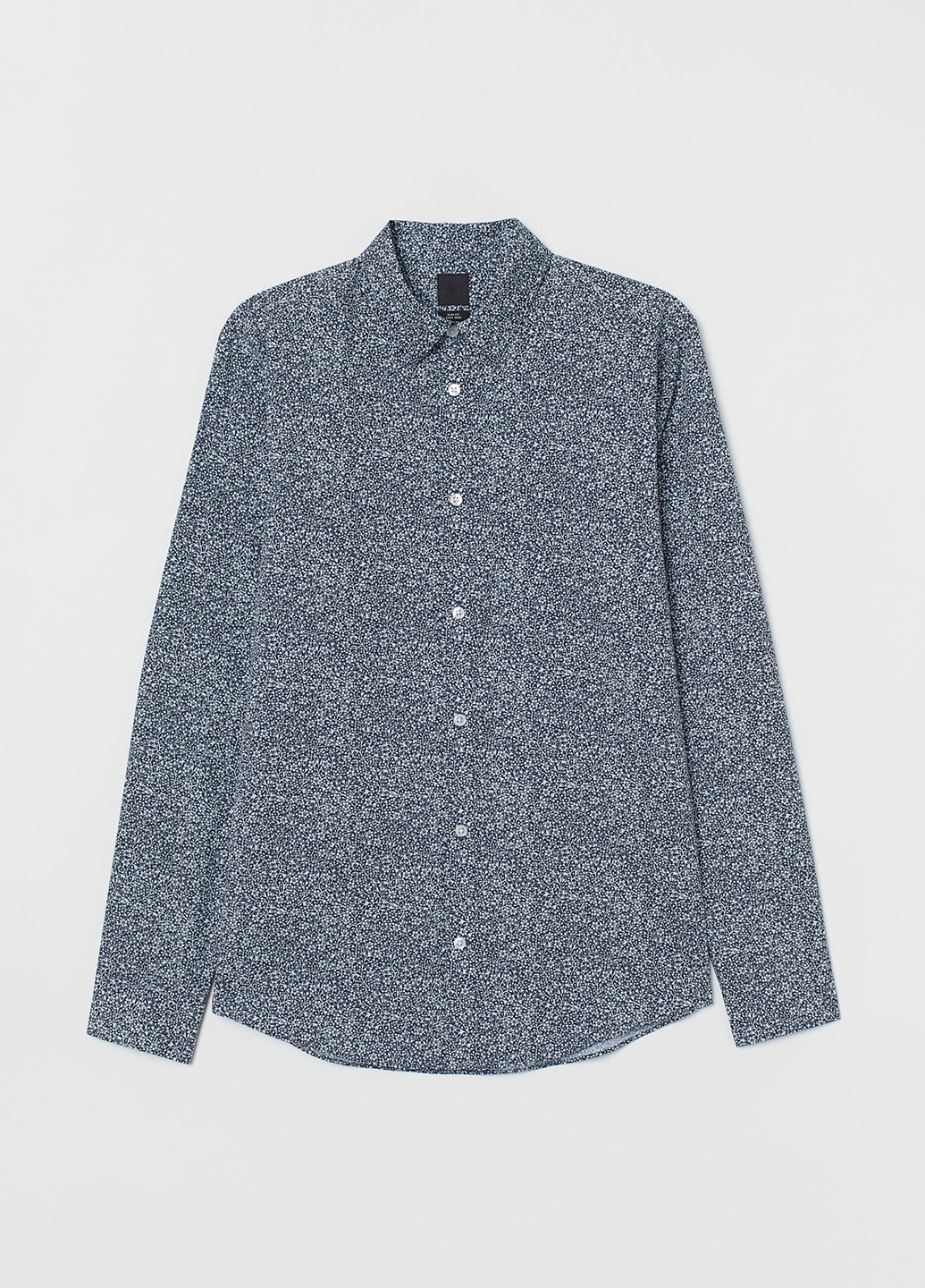 Темно-синяя кэжуал рубашка с цветами H&M