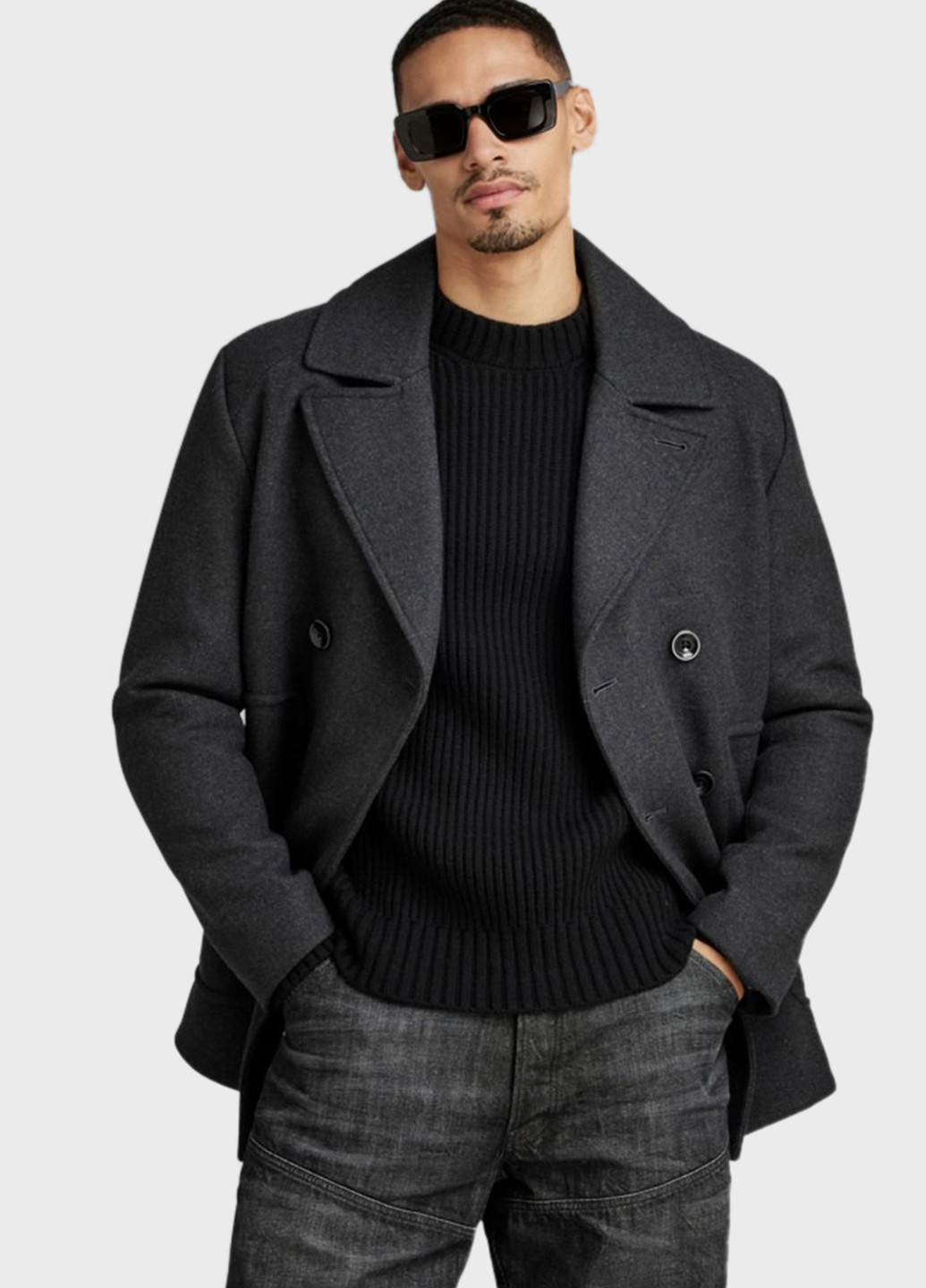 Сіре зимнє Пальто двобортне G-Star Raw