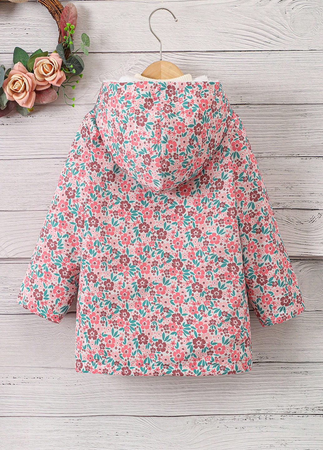 Розовая зимняя куртка куртка-пальто SHEIN