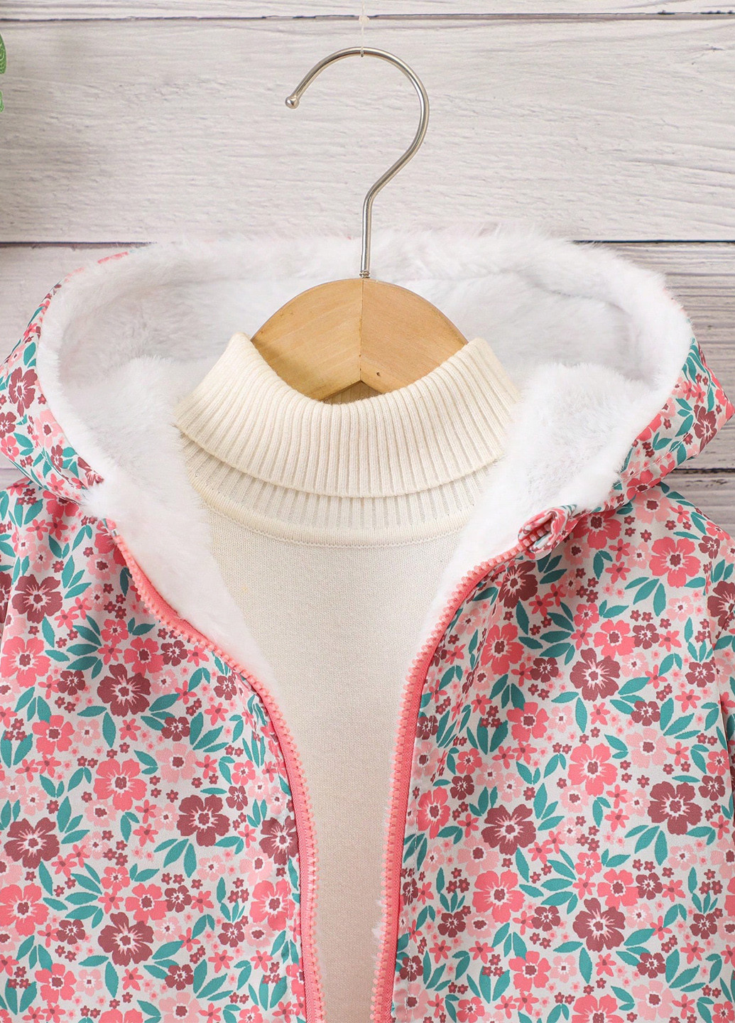 Розовая зимняя куртка куртка-пальто SHEIN