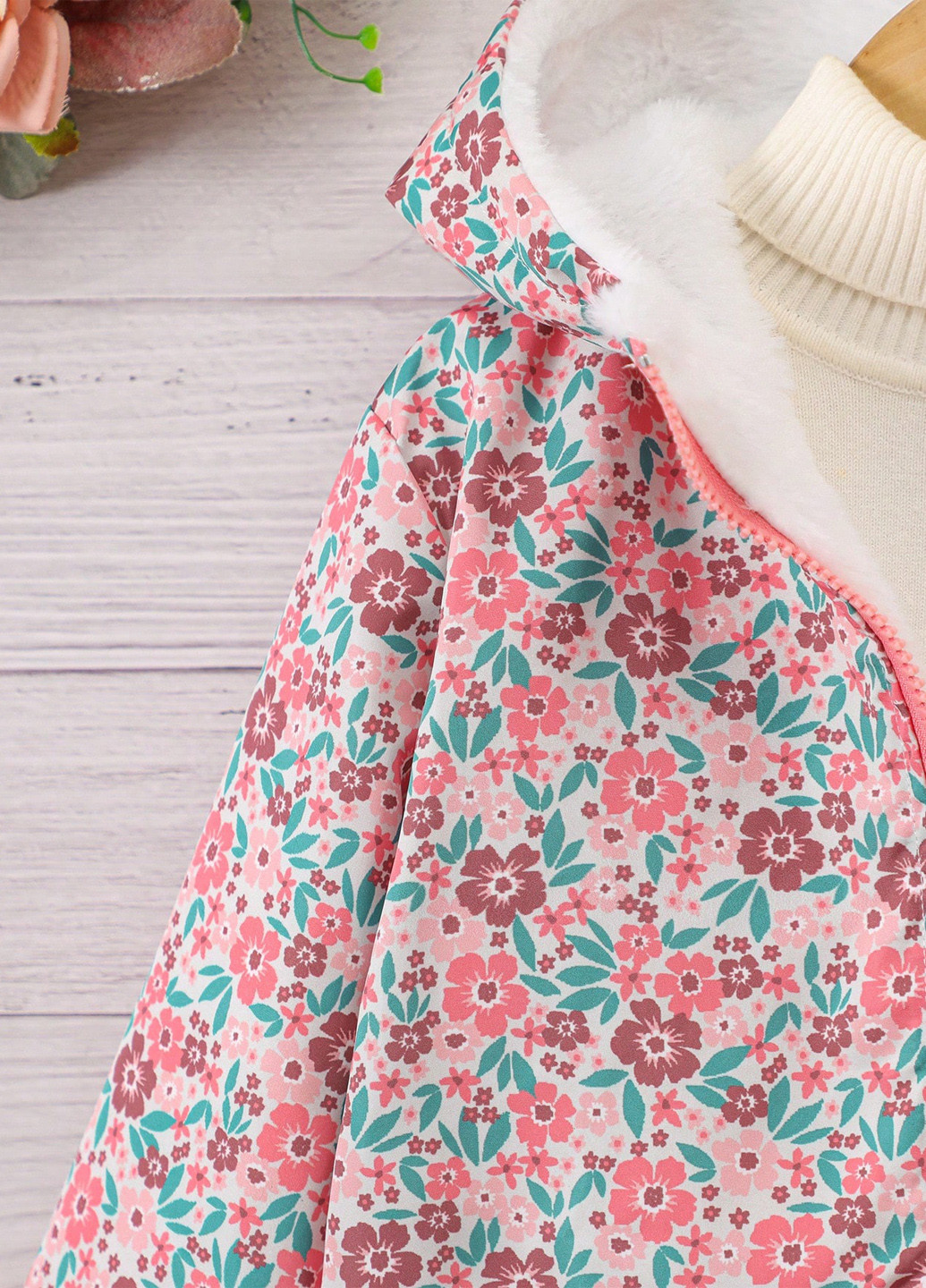 Розовая зимняя куртка куртка-пальто SHEIN