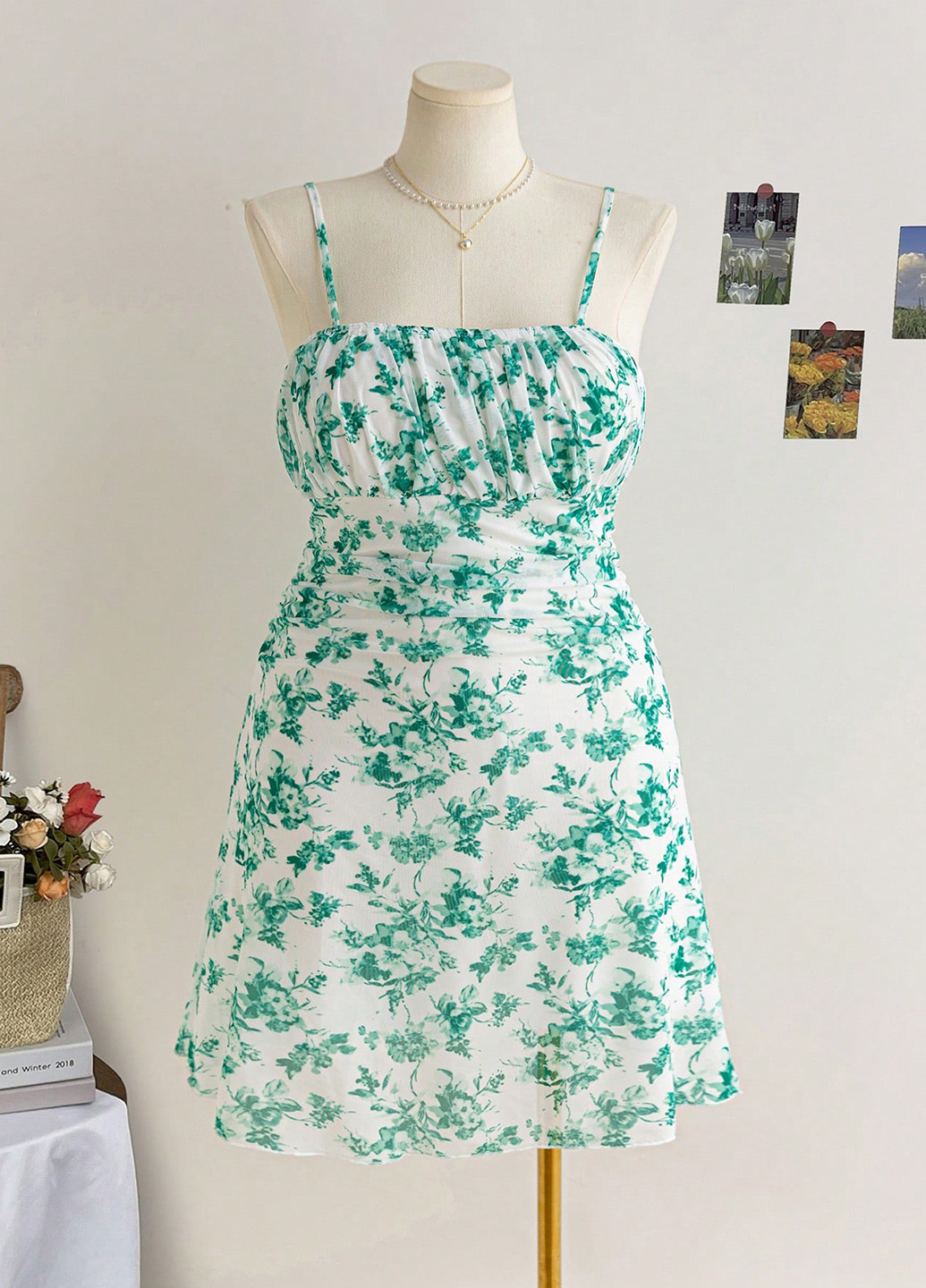 Комбінована кежуал сукня сукня-майка SHEIN з квітковим принтом