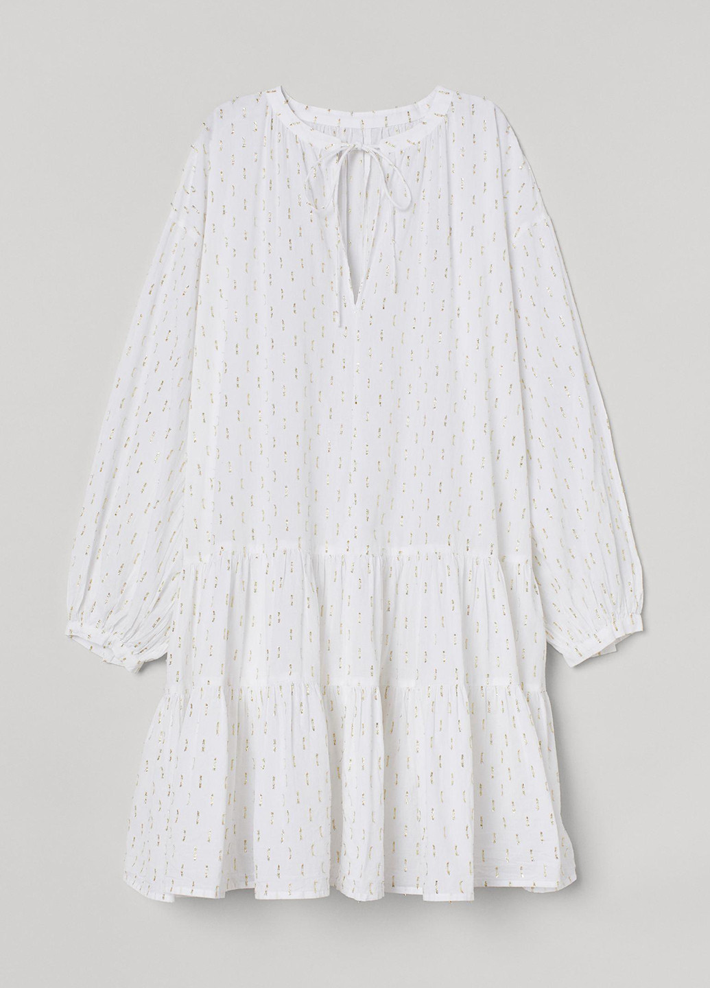 Белое пляжное платье а-силуэт H&M однотонное