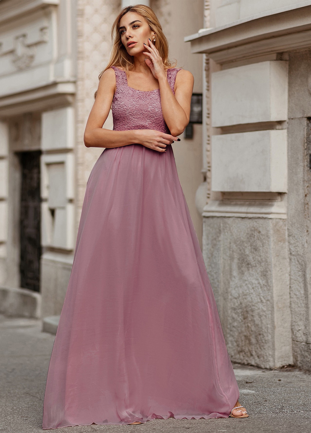 Рожево-лілова святковий, вечірня сукня з відкритою спиною SHEIN однотонна