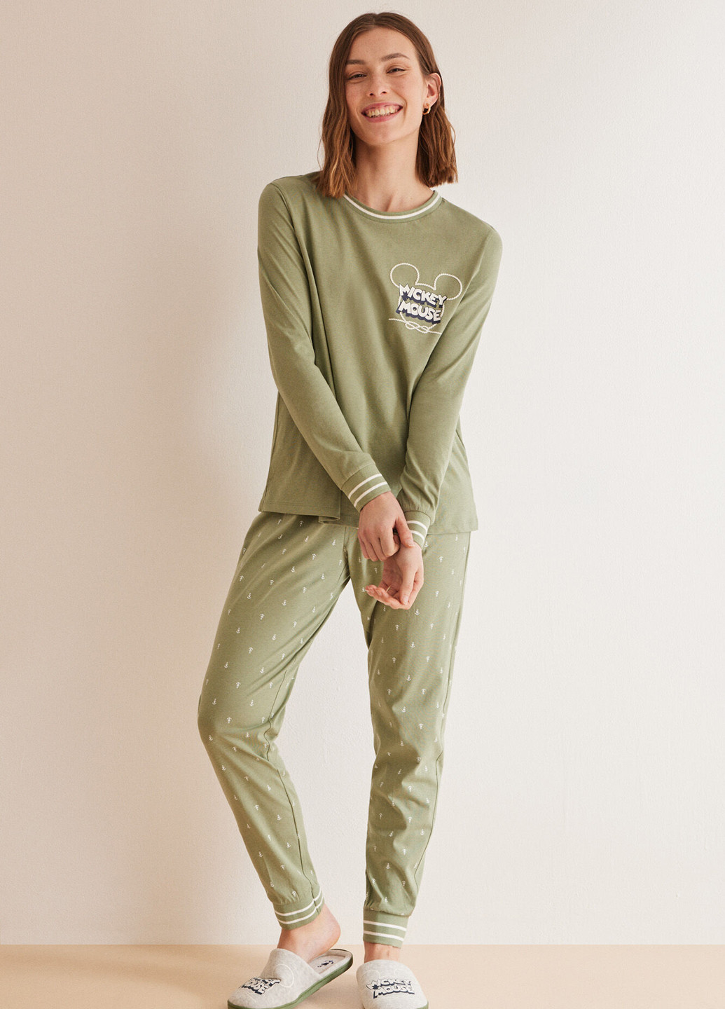Оливковая всесезон пижама (лонгслів, брюки) лонгслив + брюки Women'secret