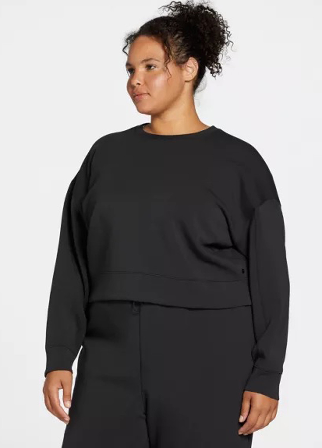 Чорний світшот CALIA однотонний без декору (293264177)