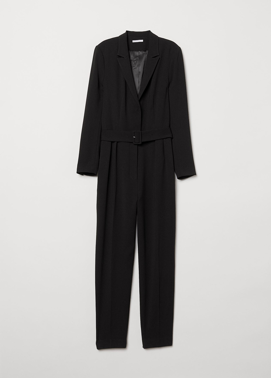 Комбинезон H&M комбинезон-брюки однотонный чёрный кэжуал костюмная, полиэстер