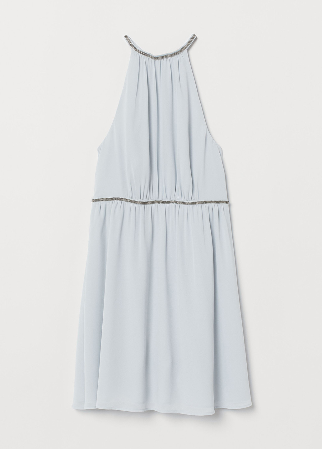 Светло-голубое кэжуал платье клеш H&M однотонное