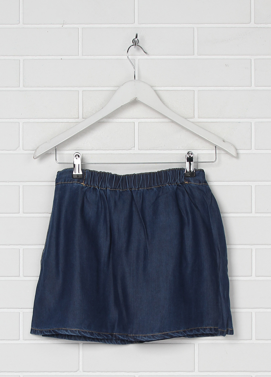 Темно-синяя джинсовая однотонная юбка Simonetta Jeans мини