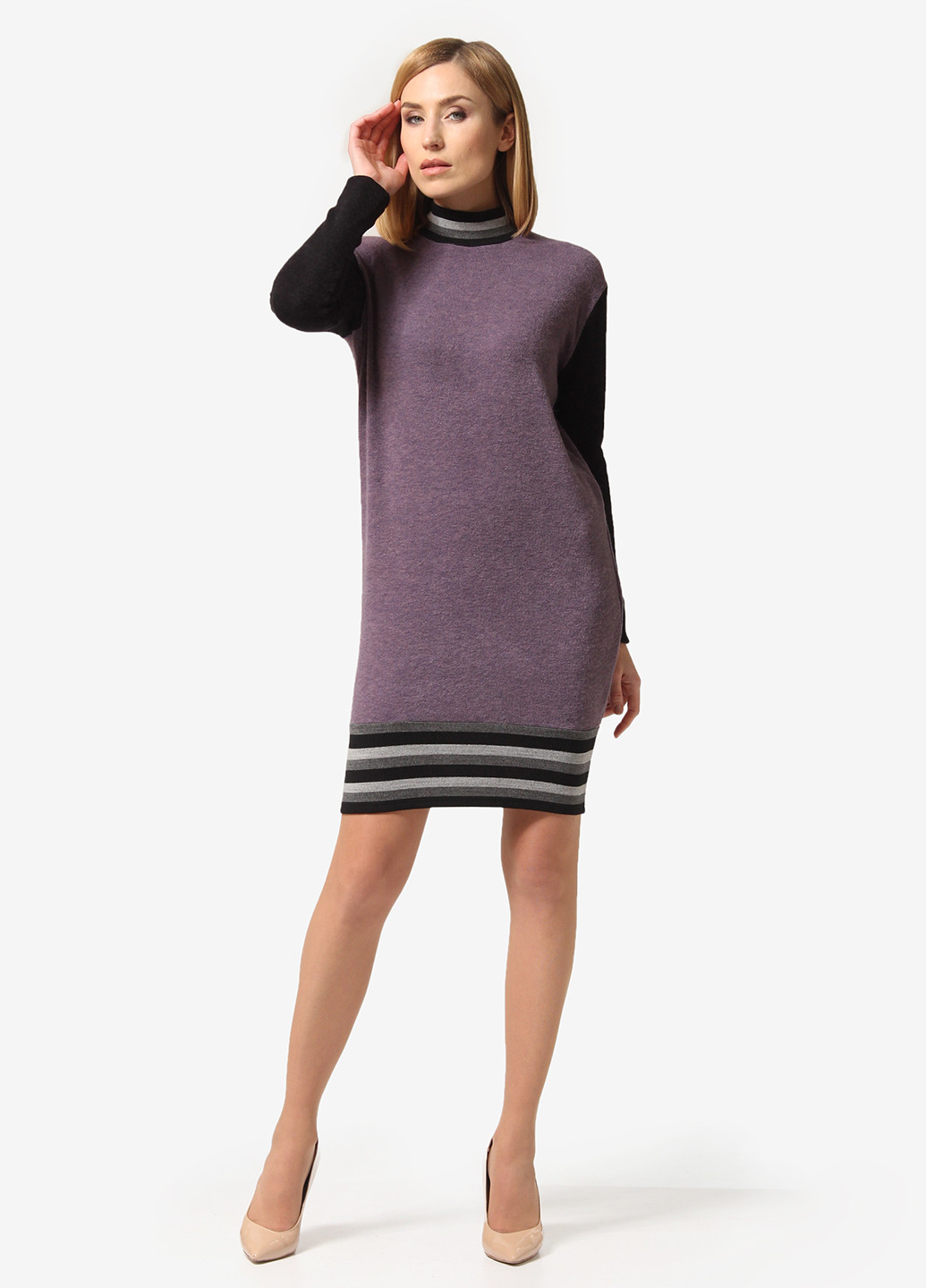 Лиловое кэжуал платье платье-свитер Lada Lucci