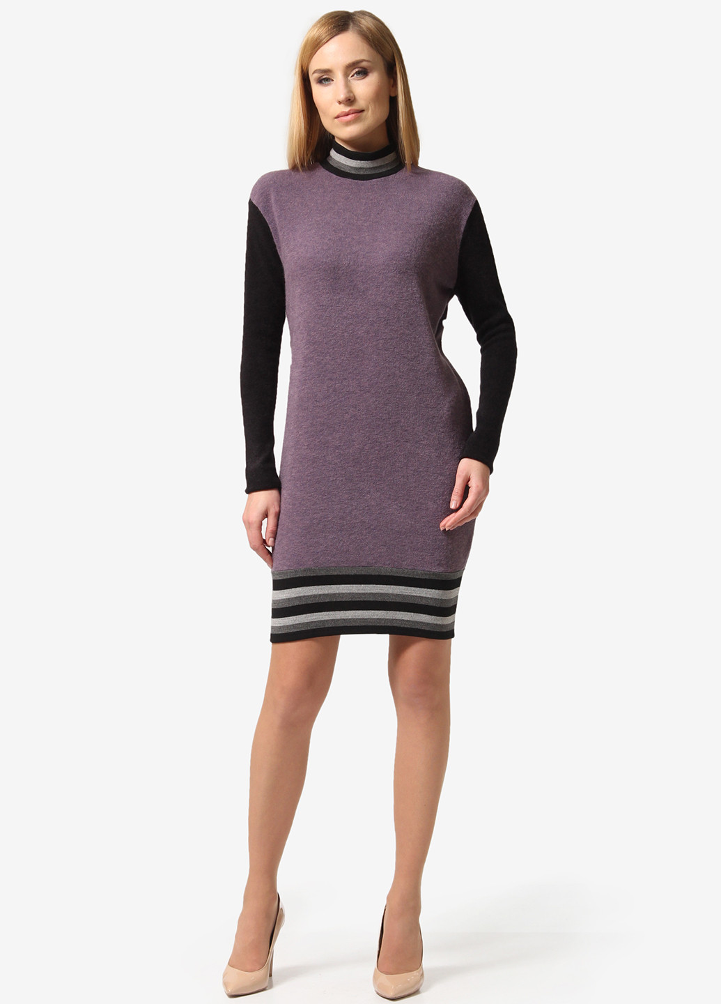 Лиловое кэжуал платье платье-свитер Lada Lucci