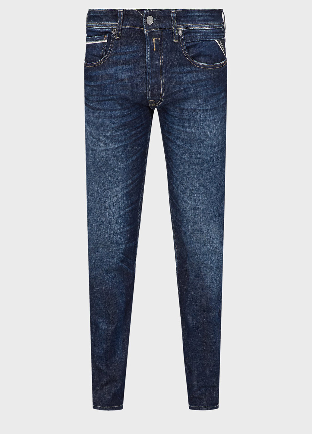 Темно-синие демисезонные зауженные джинсы Replay