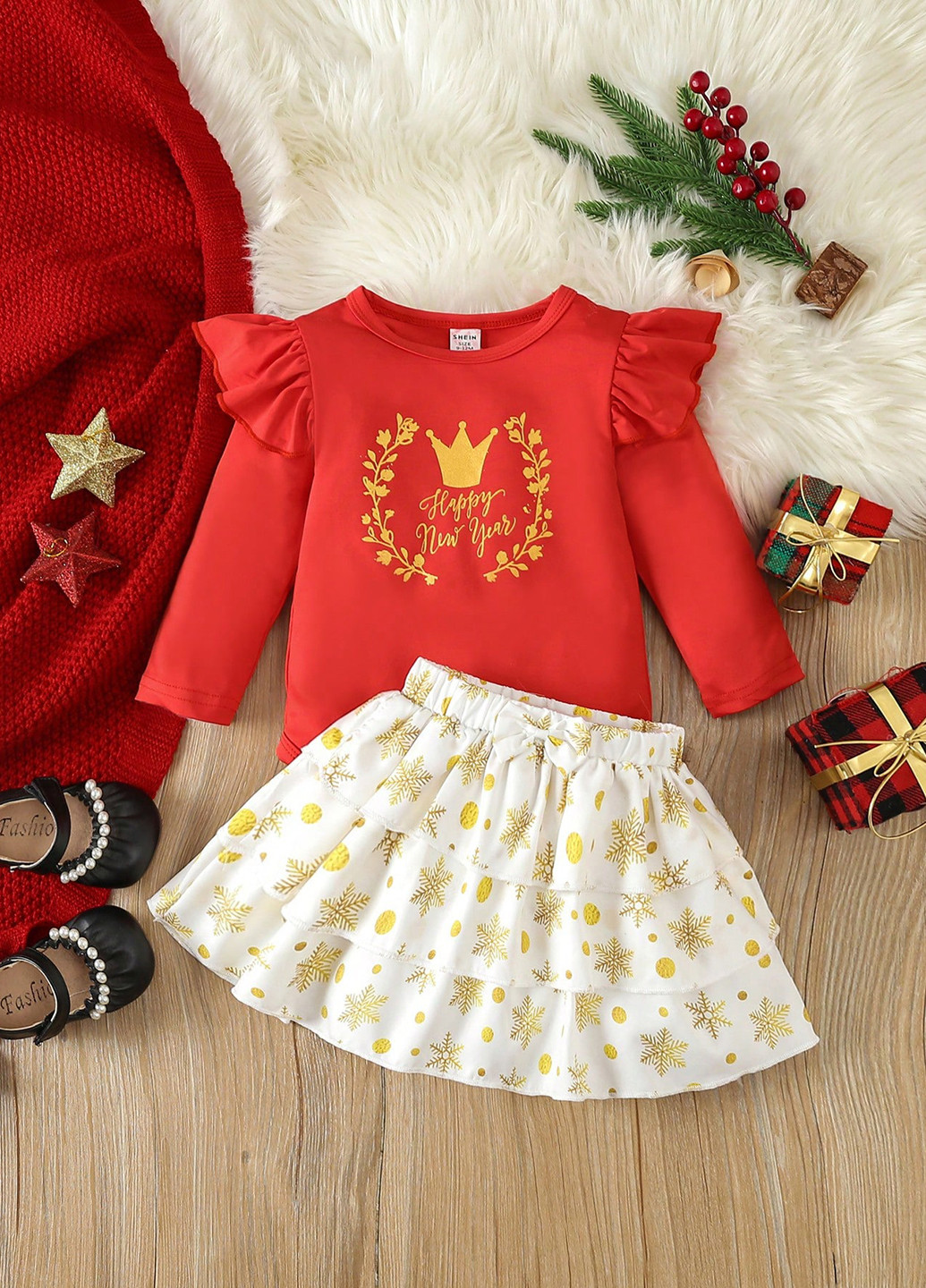 Червоний демісезонний костюм (боді, спідниця) спідничний SHEIN