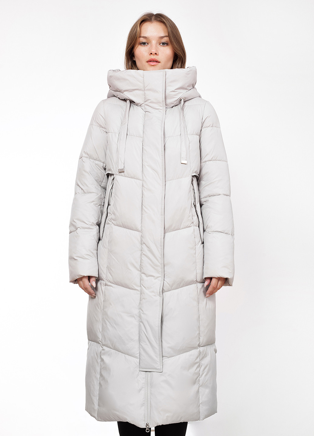 Светло-серая зимняя куртка куртка-пальто Peercat