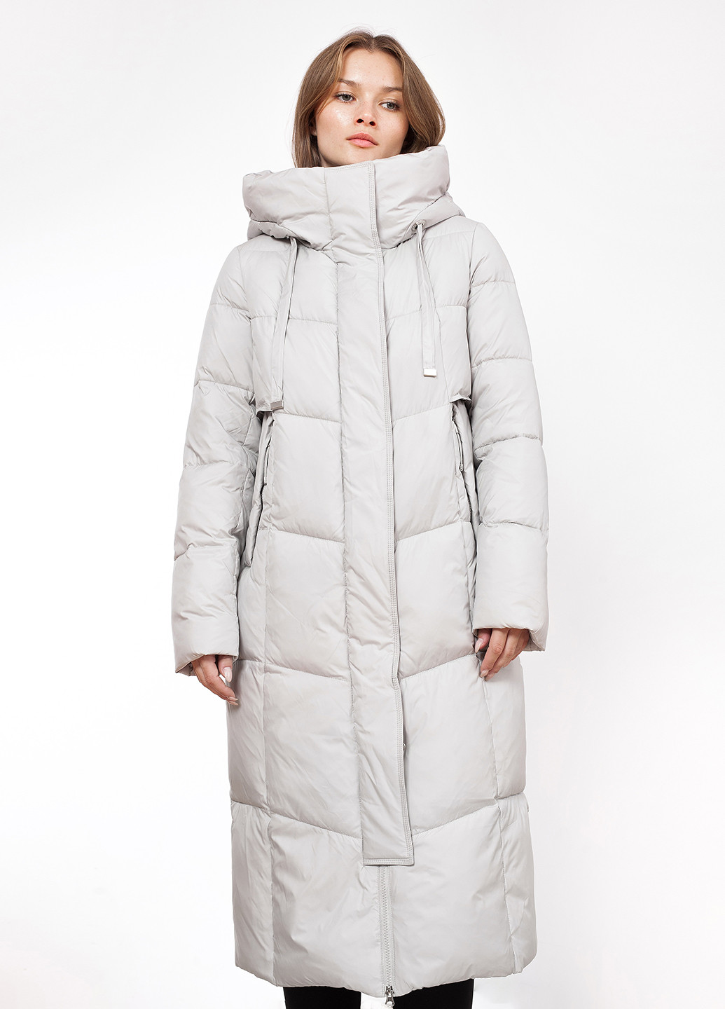 Светло-серая зимняя куртка куртка-пальто Peercat