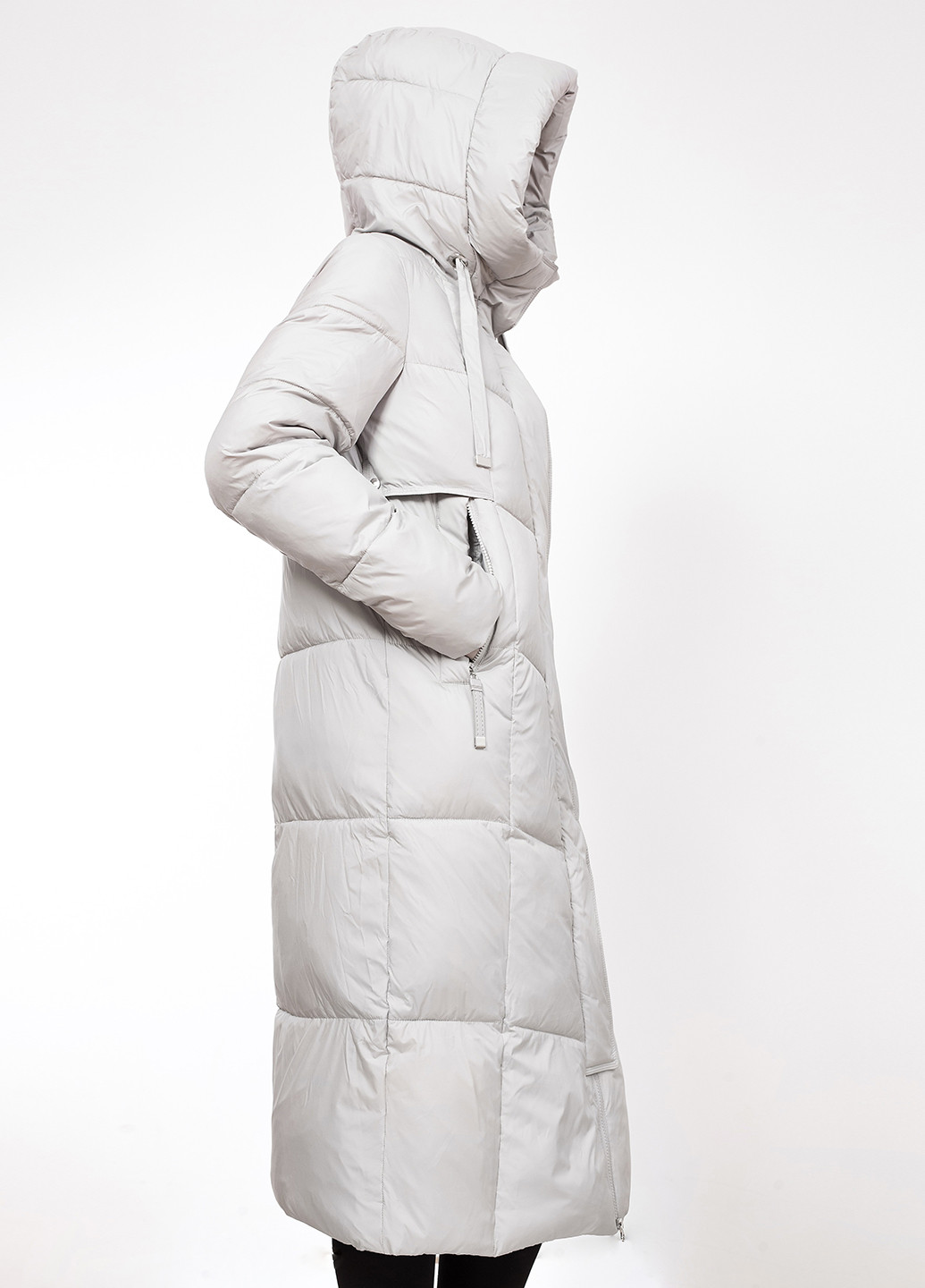 Светло-серая зимняя куртка куртка-пальто Peercat